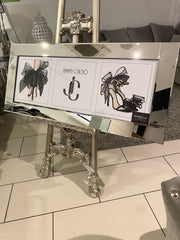 Jimmy Choo Black Fashion Shoes Wall Art Mirror Frame 110Cm X 50Cm