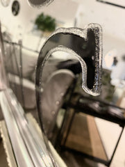 Jimmy Choo Signature Mirror Wall Art Chrome Step Frame 115Cm X 65Cm