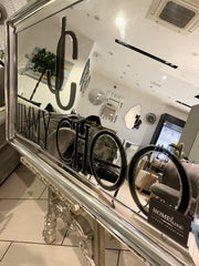 Jimmy Choo Signature Mirror Wall Art Chrome Step Frame 115Cm X 65Cm