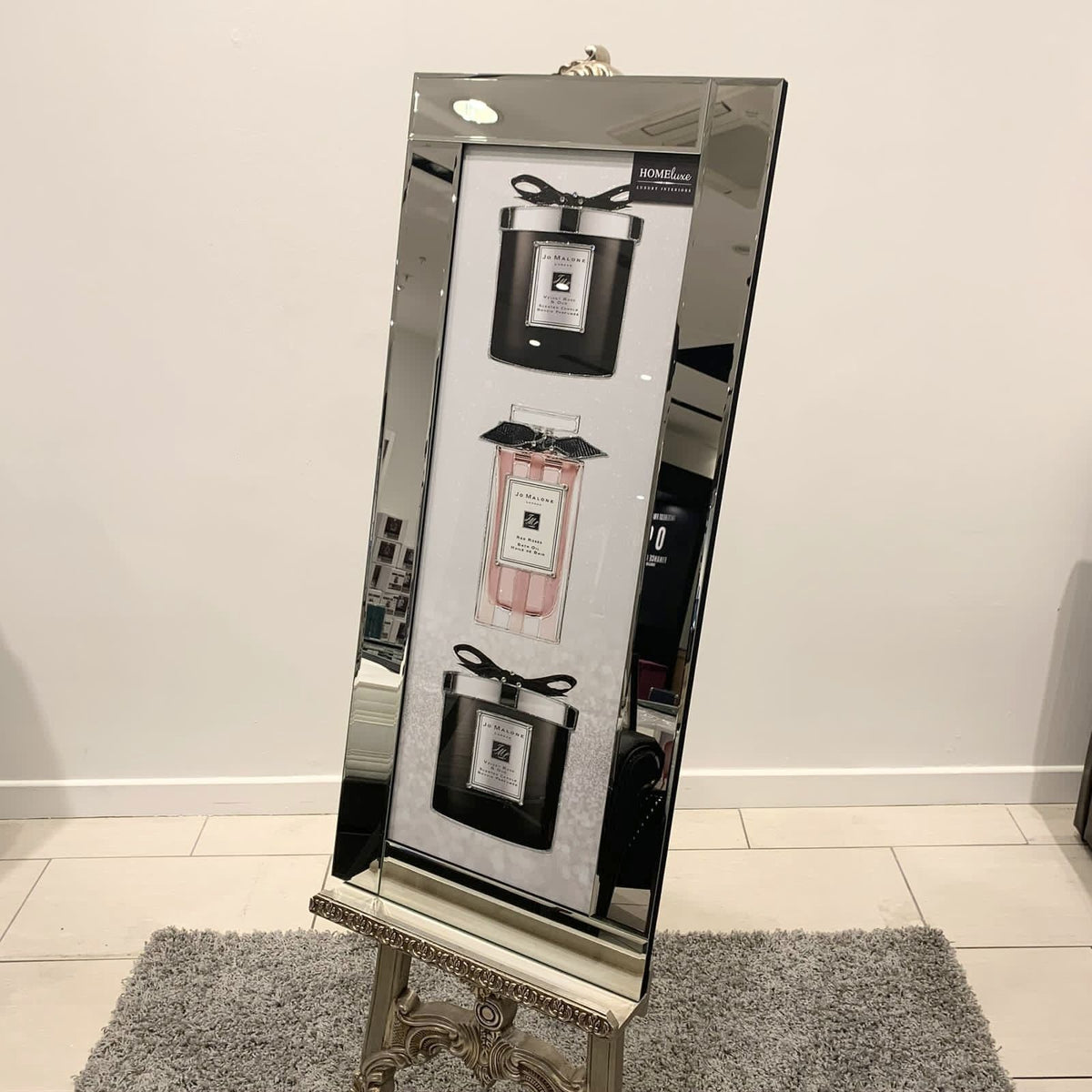 [EKM-AUTOGENERATED]Jo Malone Perfume Black & Pink Candles Wall Art Mirror Frame