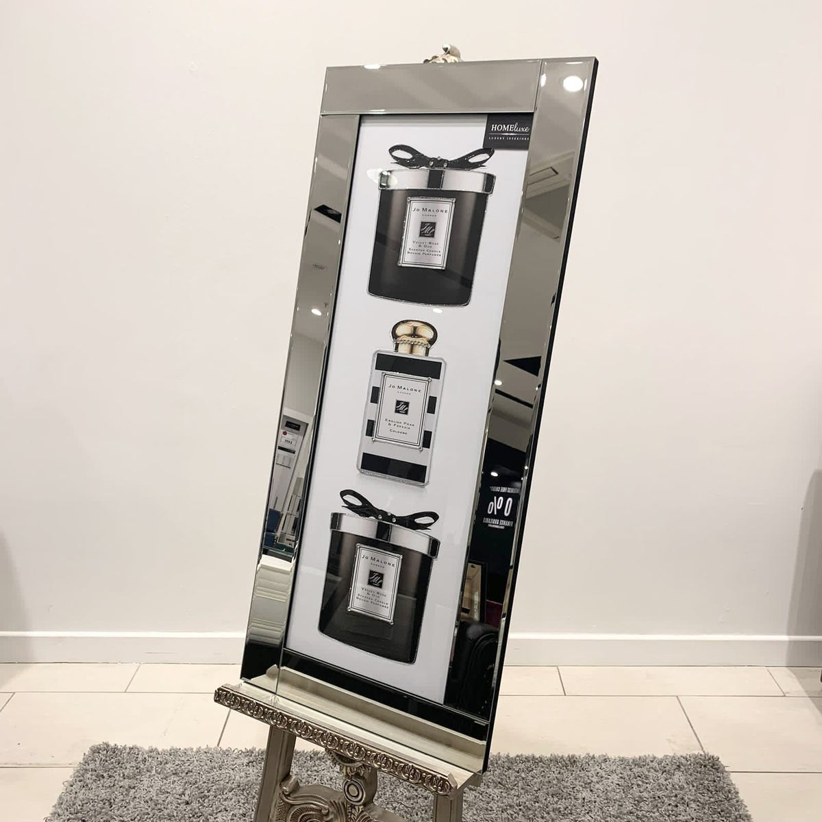 [EKM-AUTOGENERATED]Jo Malone Perfume Black & White Candles Wall Art Mirror Frame