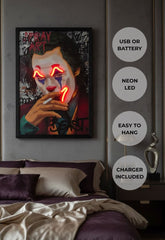 Joker Neon LED Wall Art - 40x60cm USB Powered Canvas - Home Luxe Interior
