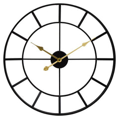 [EKM-AUTOGENERATED]Kent Large Black Finish Metal Wall Clock - Home Luxe Interior