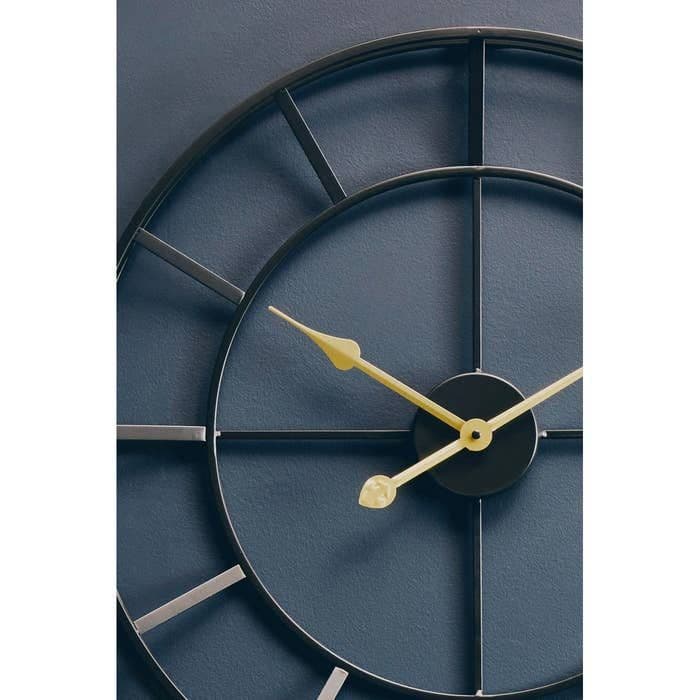 Kent Large Black Finish Metal Wall Clock - Home Luxe Interior