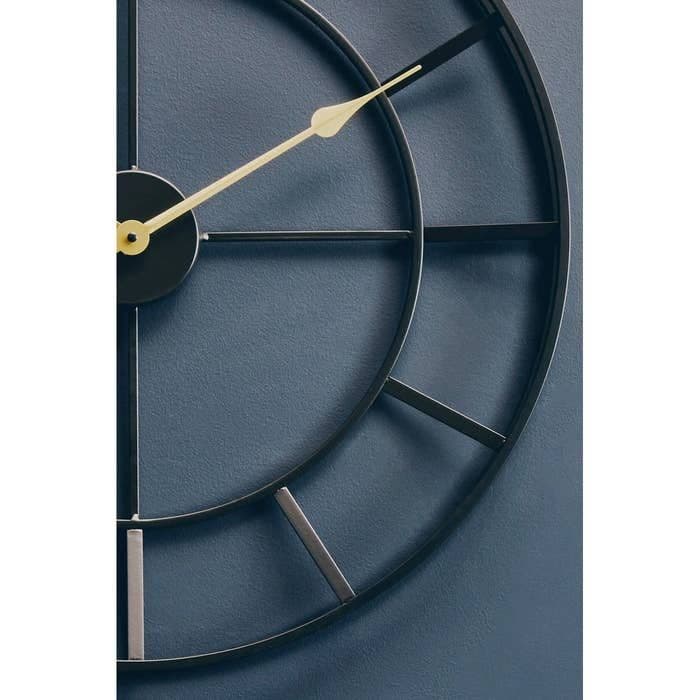 Kent Large Black Finish Metal Wall Clock - Home Luxe Interior
