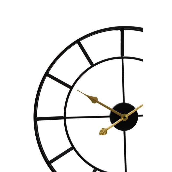 Kent Large Black Finish Metal Wall Clock - Home Luxe Interior