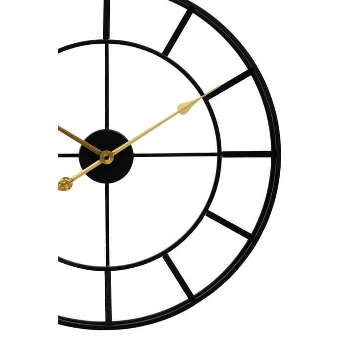 Kent Large Black Finish Metal Wall Clock - Home Luxe Interior