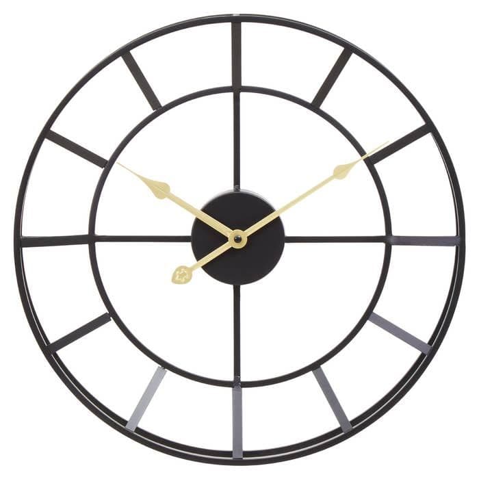 [EKM-AUTOGENERATED]Kent Small Black Finish Metal Wall Clock - Home Luxe Interior