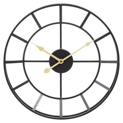 [EKM-AUTOGENERATED]Kent Small Black Finish Metal Wall Clock - Home Luxe Interior