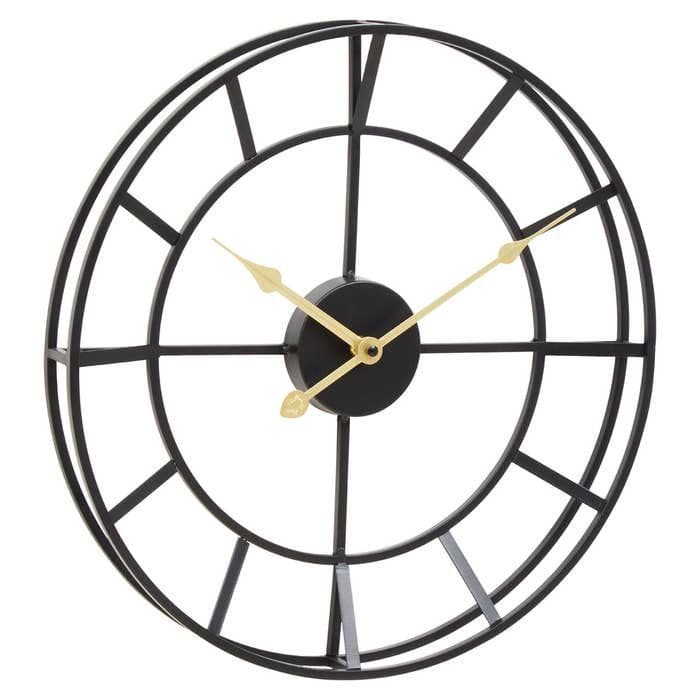 Kent Small Black Finish Metal Wall Clock - Home Luxe Interior