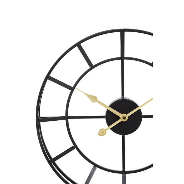 Kent Small Black Finish Metal Wall Clock - Home Luxe Interior
