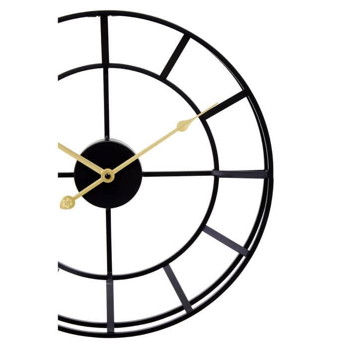 Kent Small Black Finish Metal Wall Clock - Home Luxe Interior