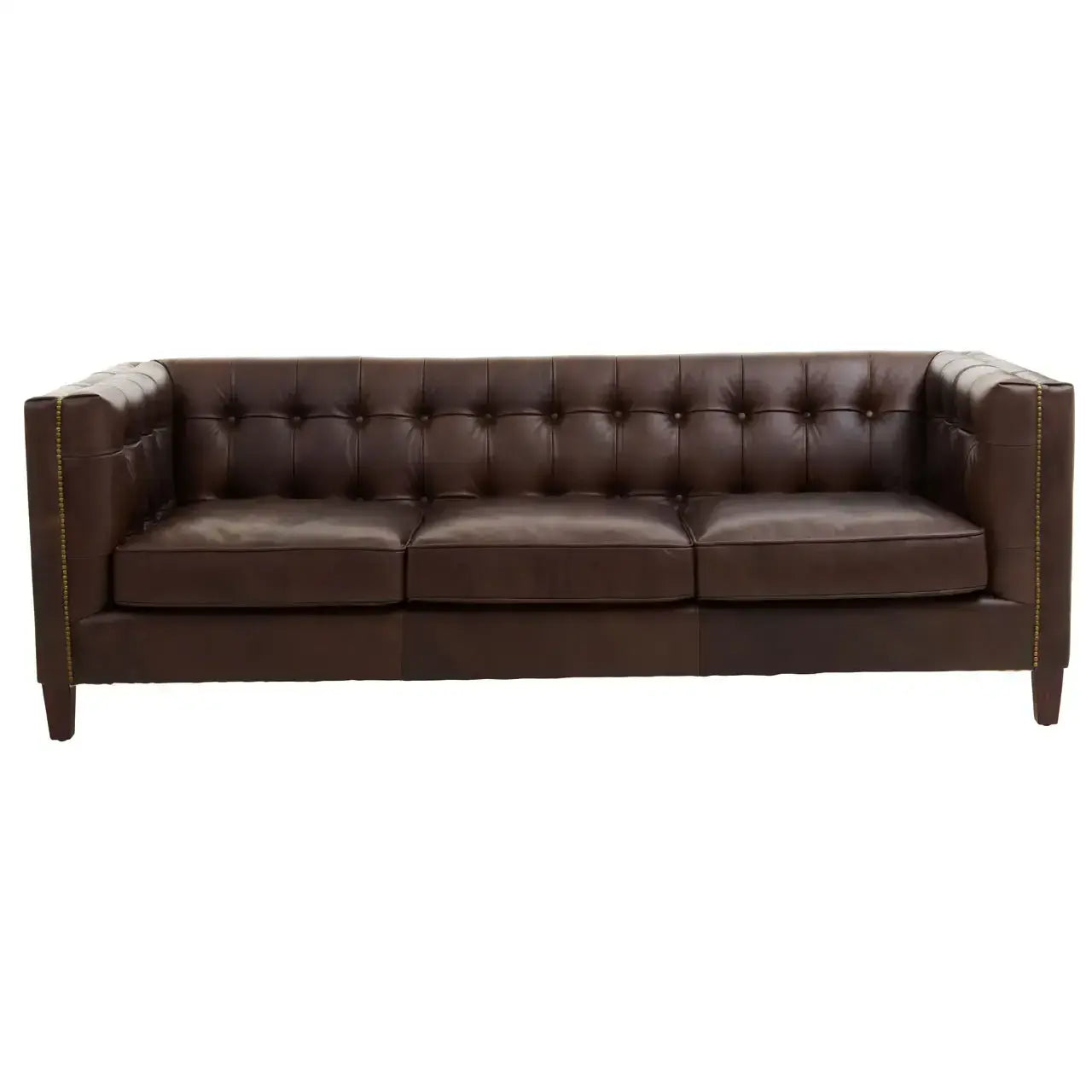 [EKM-AUTOGENERATED]King Three Seater Tufted Back Leather Sofa
