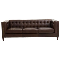 [EKM-AUTOGENERATED]King Three Seater Tufted Back Leather Sofa