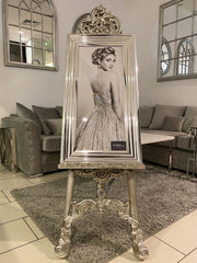 [EKM-AUTOGENERATED]Lady Black & White Dress Wall Art Chrome Step Frame 85Xm X 45Cm