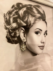 Lady Black & White Dress Wall Art Chrome Step Frame 85Xm X 45Cm