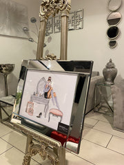 Lady Sitting On Dresser Wall Art Mirror Frame