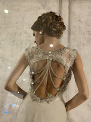 Lady Wedding Dress Left Wall Art Chrome Step Frame 85Cm X 45Cm