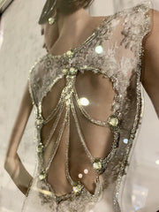 Lady Wedding Dress Left Wall Art Chrome Step Frame 85Cm X 45Cm