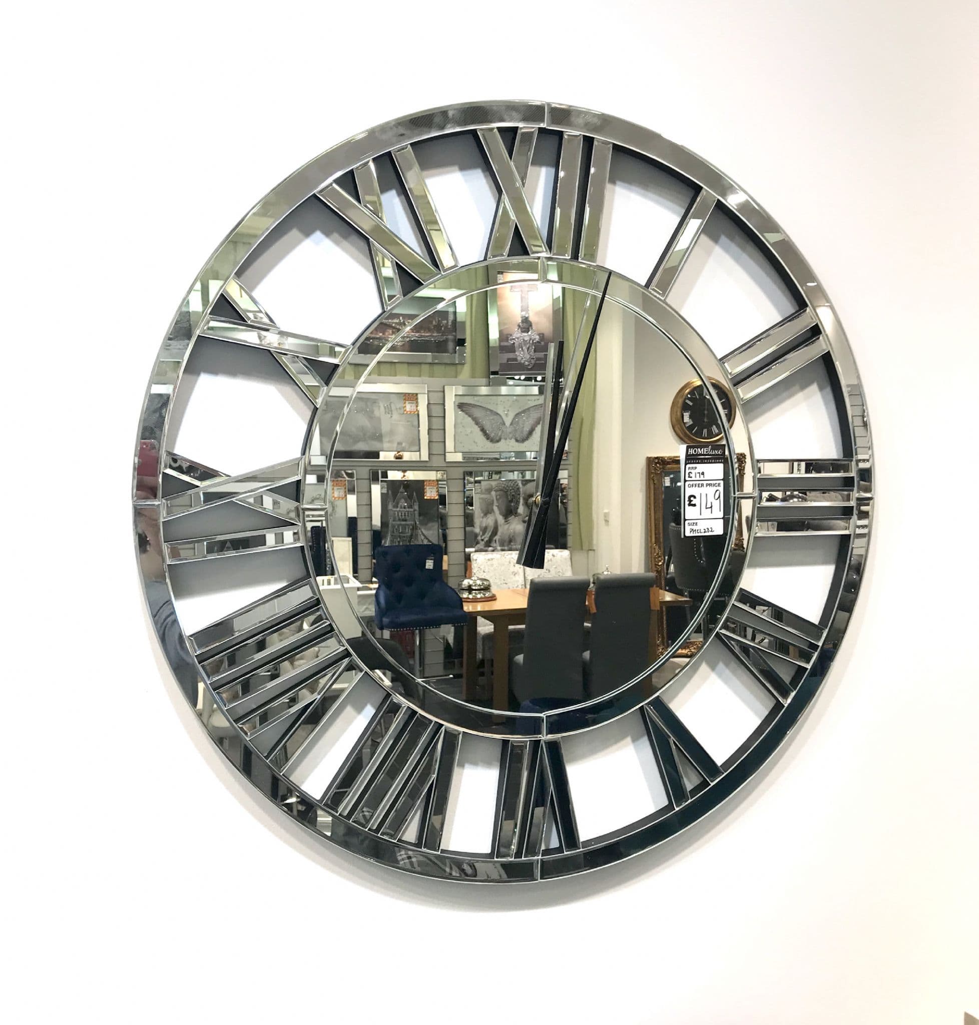 [EKM-AUTOGENERATED]Large Roman Style Round Mirror Clock 80cm