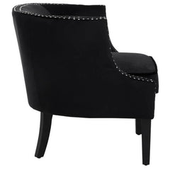 Larissa Black Velvet Studded Chair  Home Luxe Interior