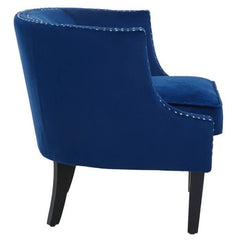 Larissa Blue Velvet Studded Chair  Home Luxe Interior