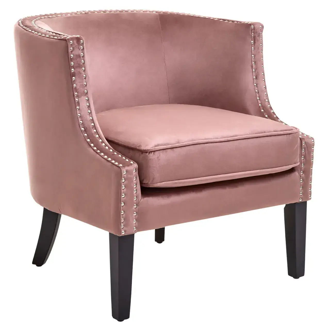 [EKM-AUTOGENERATED]Larissa Pink Velvet Studded Chair