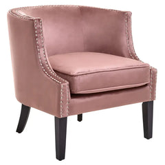 [EKM-AUTOGENERATED]Larissa Pink Velvet Studded Chair