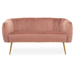 [EKM-AUTOGENERATED]Larissa Two Seat Pink Velvet Sofa