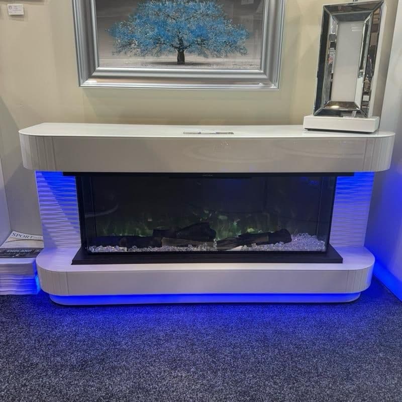 LED Color Changing Fireplace Heater with Bluetooth Entertainment and USB - Home Luxe Interior