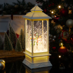 [EKM-AUTOGENERATED]LED Water & Glitter Snowman Lantern White