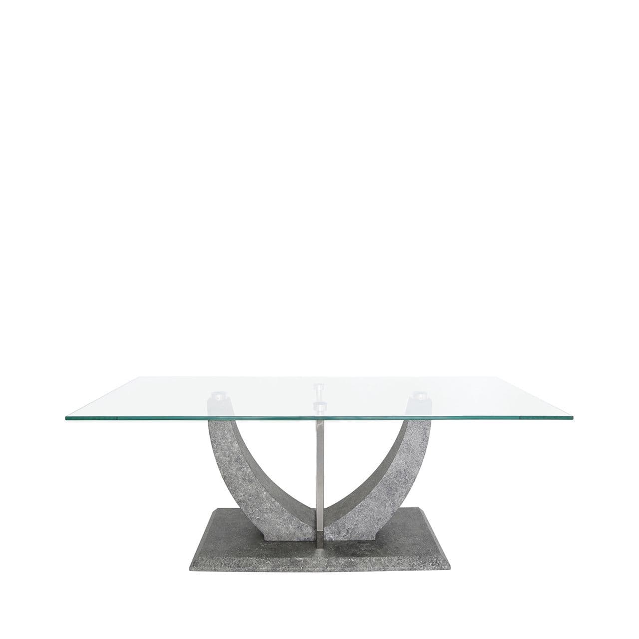 [EKM-AUTOGENERATED]Leo Coffee Table Grey And Steel With Glass Top