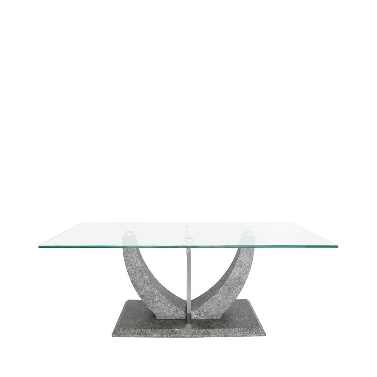 [EKM-AUTOGENERATED]Leo Coffee Table Grey And Steel With Glass Top