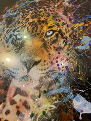 Leopard Multicolor Paint Wall Art Mirror Frame 85Cm X 85Cm