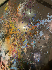 Leopard Multicolor Paint Wall Art Mirror Frame 85Cm X 85Cm