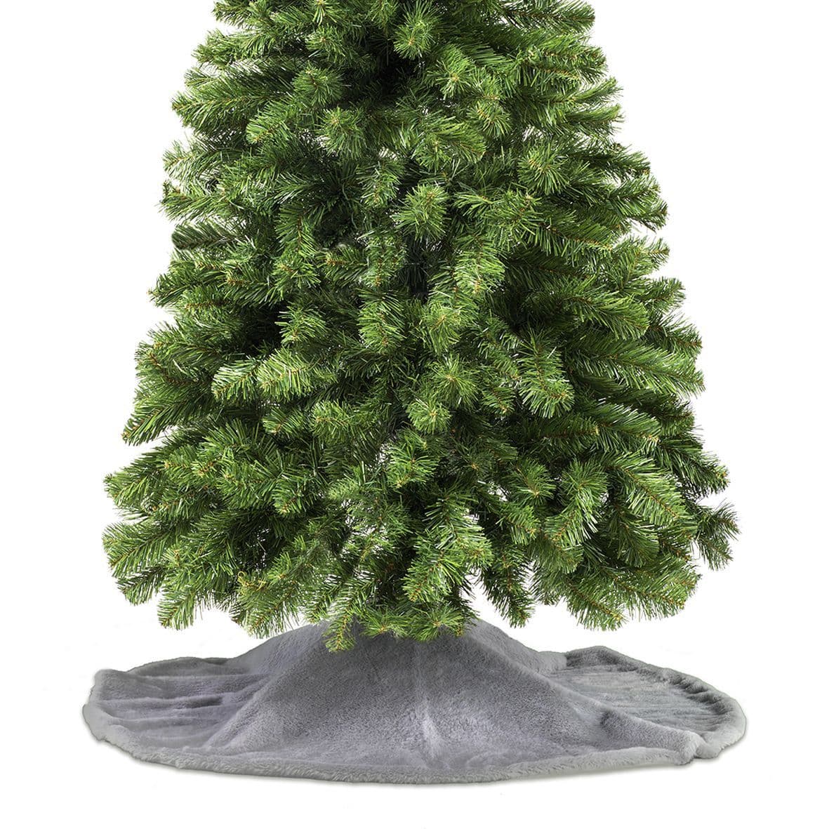 [EKM-AUTOGENERATED]Light Grey Short Smooth Faux Fur Tree Skirt
