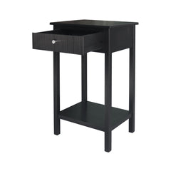 Lindon 1 Drawer End Table Black
