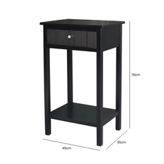 Lindon 1 Drawer End Table Black