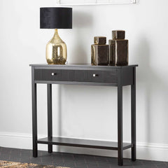 Lindon 2 Drawer Console Table Black