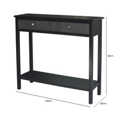 Lindon 2 Drawer Console Table Black