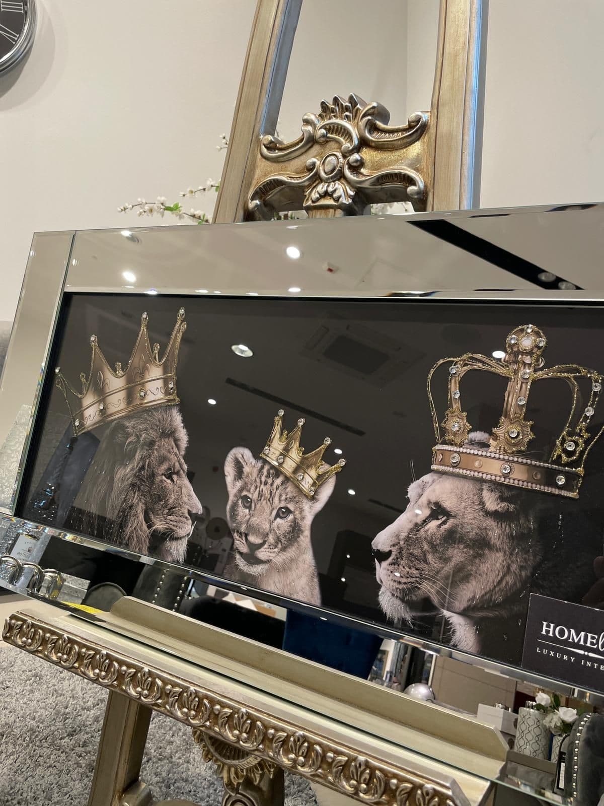 Lion King Family 85Cm X 45 Cm Wall Art Mirror Frame