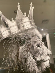 Lion King Silver Crown Wall Art Mirror Frame