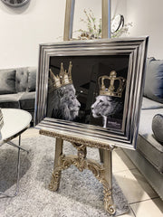 [EKM-AUTOGENERATED]Lion & Lioness King Wall Art Chrome Frame