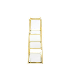 Logan Gold & Clear Glass 3 Tier Ladder Shelf Unit