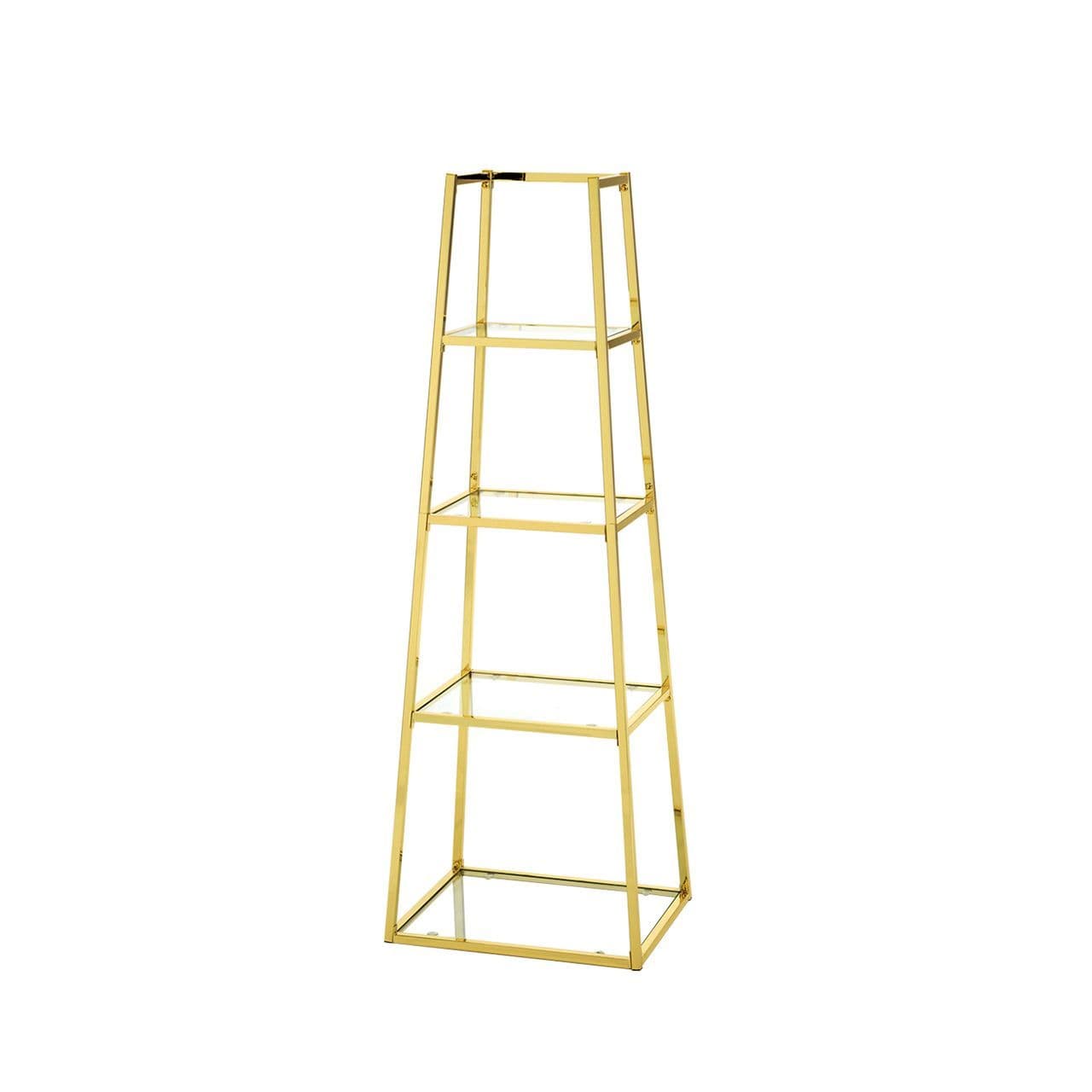 [EKM-AUTOGENERATED]Logan Gold & Clear Glass 4 Tier Ladder Shelf Unit