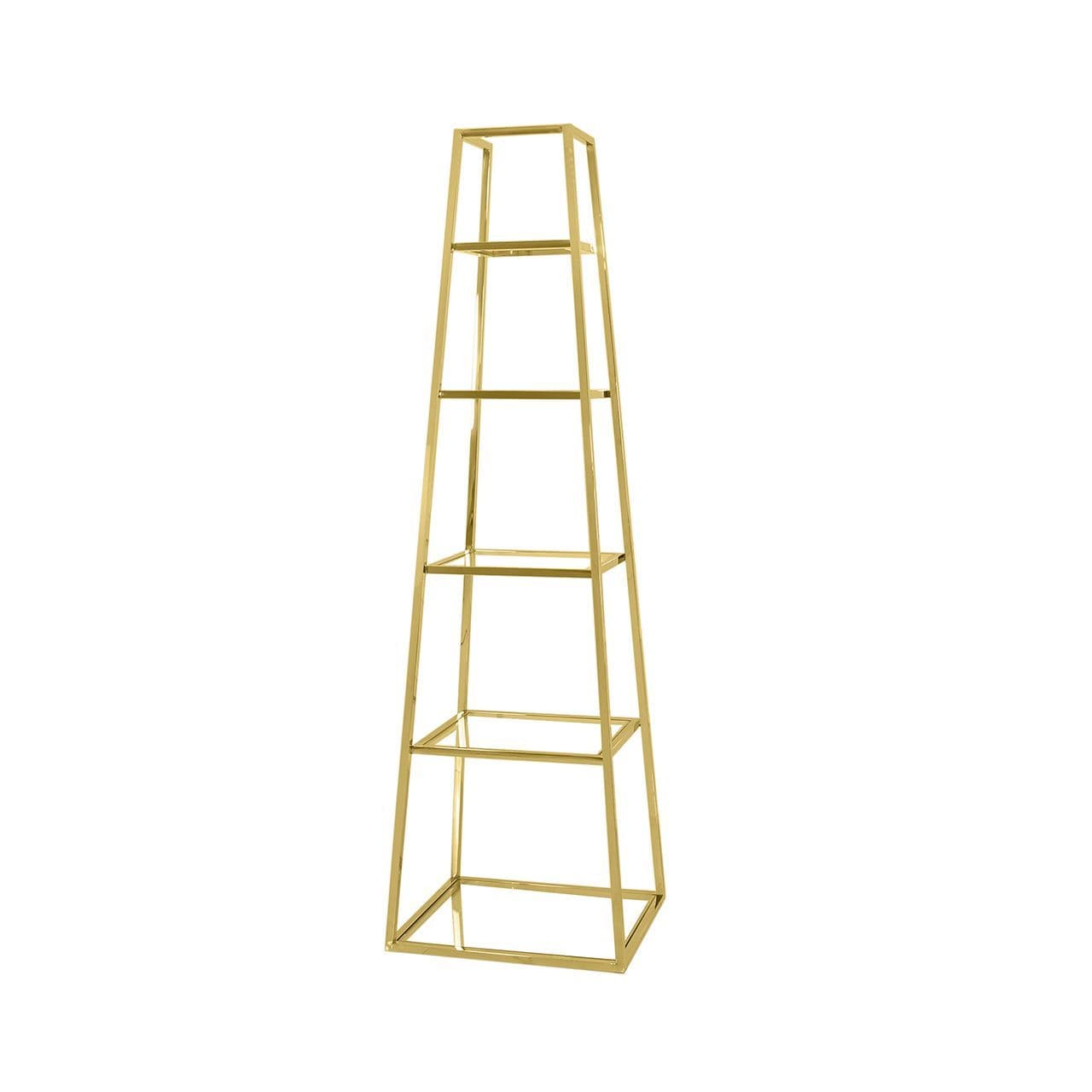 [EKM-AUTOGENERATED]Logan Gold & Clear Glass 5 Tier Ladder Display Unit