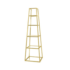 [EKM-AUTOGENERATED]Logan Gold & Clear Glass 5 Tier Ladder Display Unit