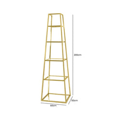 Logan Gold & Clear Glass 5 Tier Ladder Display Unit