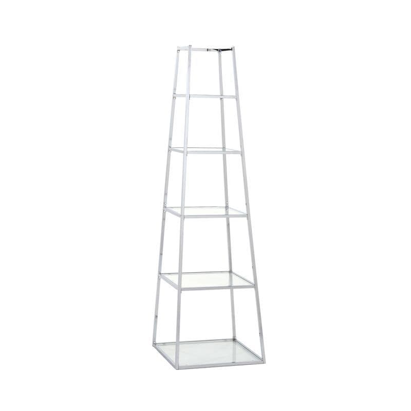 [EKM-AUTOGENERATED]Logan Silver Steel & Clear Glass 5 Tier Ladder Display Unit