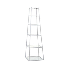 [EKM-AUTOGENERATED]Logan Silver Steel & Clear Glass 5 Tier Ladder Display Unit